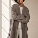Margaux Wool-Trim Down Coat — Khaki, banana_republic product shot