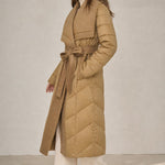Margaux Wool-Trim Down Coat — Camel, banana_republic product shot