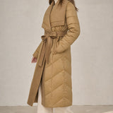 Margaux Wool-Trim Down Coat — Camel, banana_republic product shot