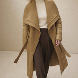 Margaux Wool-Trim Down Coat — Camel, banana_republic product shot
