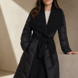 Margaux Wool-Trim Down Coat — Black, banana_republic product shot