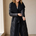 Margaux Wool-Trim Down Coat — Black, banana_republic product shot