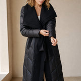 Margaux Wool-Trim Down Coat — Black, banana_republic product shot