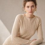 Maribel Buttoned Cashmere Sweater — Beige, banana_republic product shot