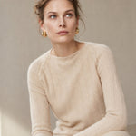 Maribel Buttoned Cashmere Sweater — Beige, banana_republic product shot