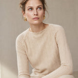 Maribel Buttoned Cashmere Sweater — Beige, banana_republic product shot