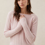 Maribel Buttoned Cashmere Sweater — Pink, banana_republic product shot