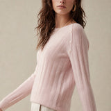 Maribel Buttoned Cashmere Sweater — Pink, banana_republic product shot