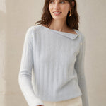 Maribel Buttoned Cashmere Sweater — Sky, banana_republic product shot