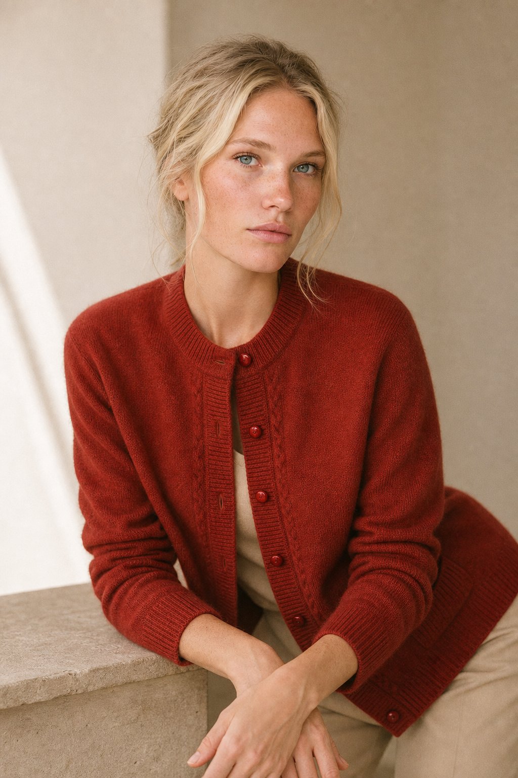 Maribelle Pearl Trim Cardigan — Burgundy, banana_republic product shot