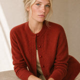 Maribelle Pearl Trim Cardigan — Burgundy, banana_republic product shot