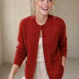 Maribelle Pearl Trim Cardigan — Burgundy, banana_republic product shot