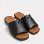 Marin Flat Sandal — Black, studio product shot