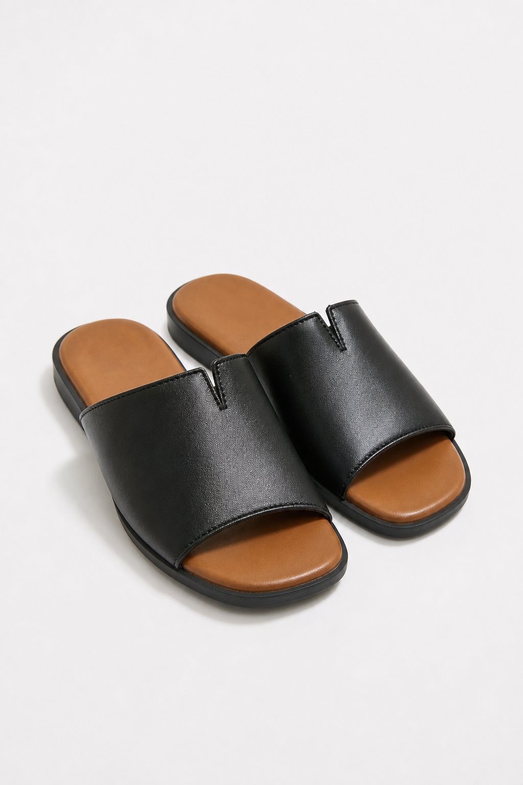 Marin Flat Sandal — Black, studio product shot