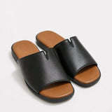 Marin Flat Sandal — Black, studio product shot