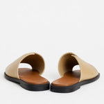 Marin Flat Sandal — Beige, studio product shot