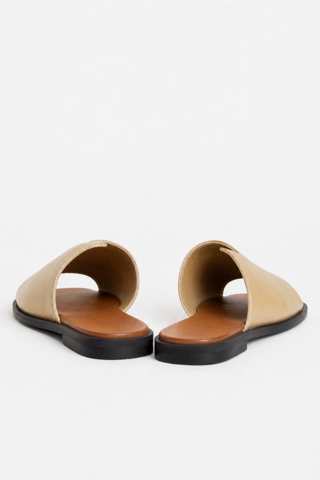 Marin Flat Sandal — Beige, studio product shot