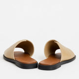 Marin Flat Sandal — Beige, studio product shot