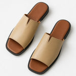 Marin Flat Sandal — Beige, studio product shot
