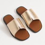 Marin Flat Sandal — Silver, studio product shot