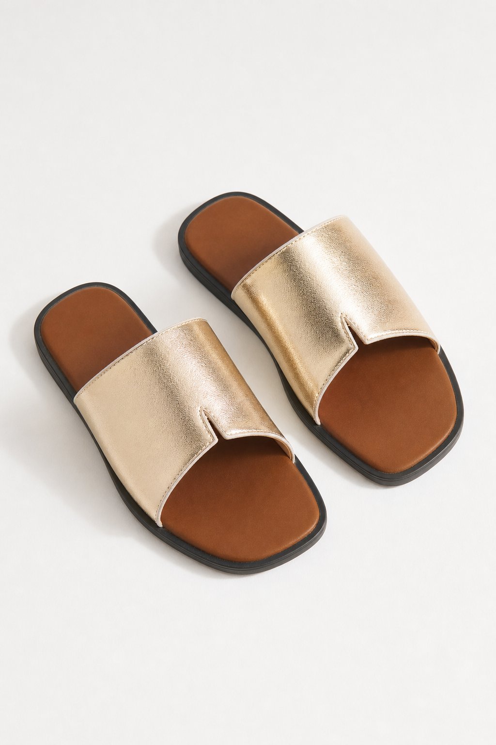 Marin Flat Sandal — Silver, studio product shot