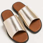 Marin Flat Sandal — Silver, studio product shot