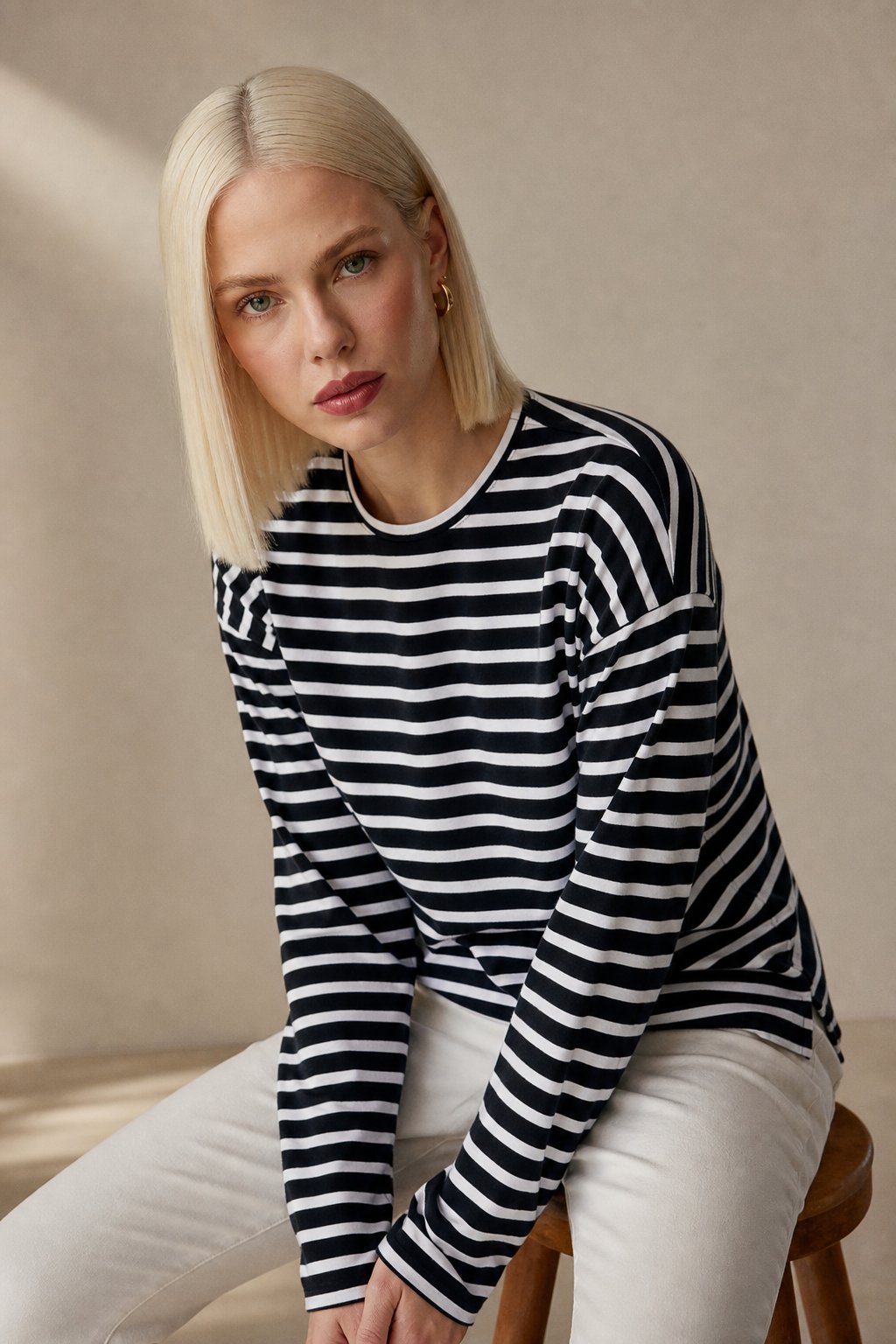 Marinière Charm Shirt — Black, banana_republic product shot