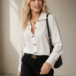 Marisol Chic Blouse — White, banana_republic product shot
