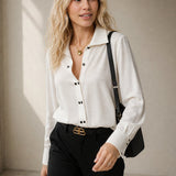 Marisol Chic Blouse — White, banana_republic product shot