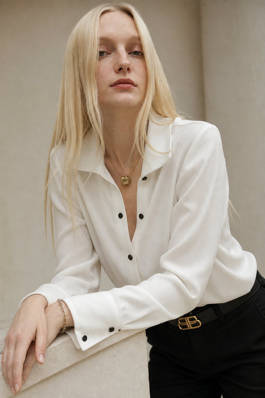 Marisol Chic Blouse — White, banana_republic product shot