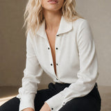 Marisol Chic Blouse — White, banana_republic product shot