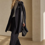 Marisol Wool Cape Coat — Black, banana_republic product shot