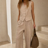 Marlowe 100% Linen Trouser Set, banana_republic product shot