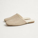 Milan Italian leather Mules — Beige, studio product shot