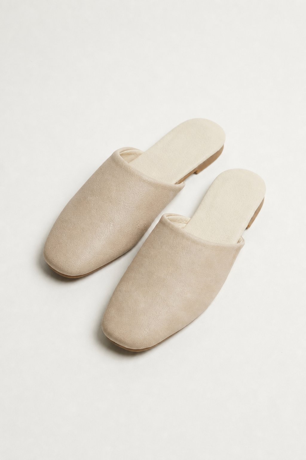 Milan Italian leather Mules — Beige, studio product shot