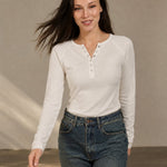 Milano Pop-Button Top — White, banana_republic product shot