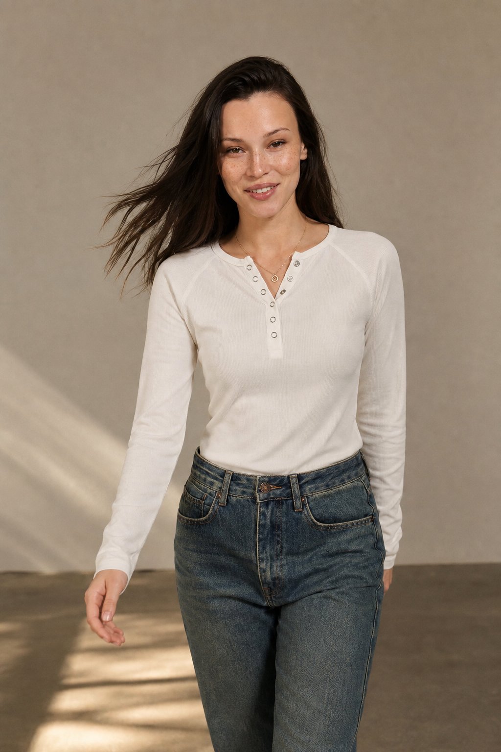 Milano Pop-Button Top — White, banana_republic product shot