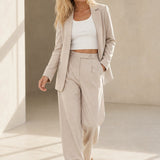 Milano Tailored Wide-Leg Trousers — Beige, banana_republic product shot
