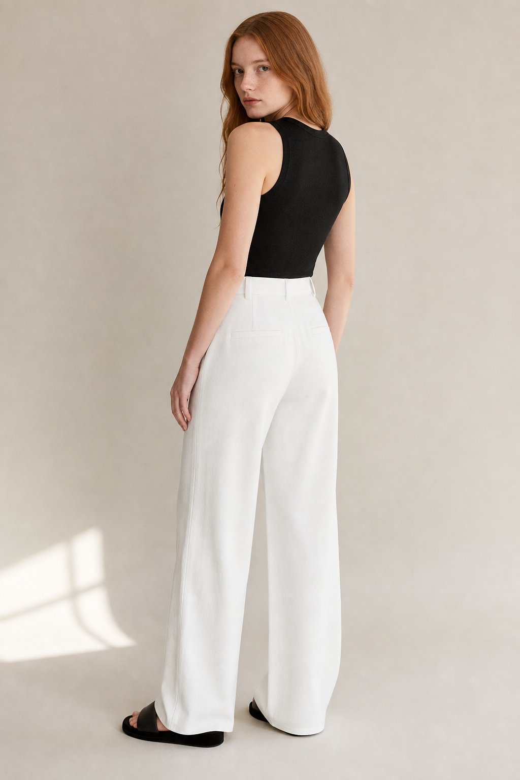 Milano Tailored Wide-Leg Trousers — White, banana_republic product shot