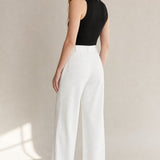 Milano Tailored Wide-Leg Trousers — White, banana_republic product shot