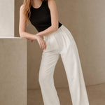 Milano Tailored Wide-Leg Trousers — White, banana_republic product shot