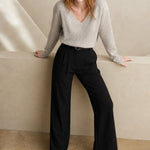 Milano Tailored Wide-Leg Trousers — Black, banana_republic product shot