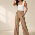 Milano Tailored Wide-Leg Trousers — Khaki, banana_republic product shot