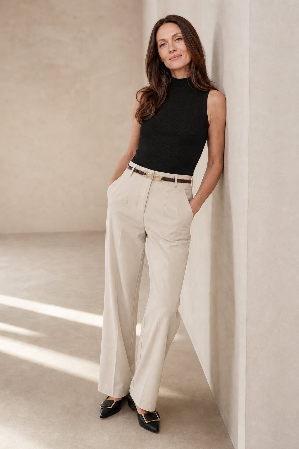 Milano Wide Leg Wool Trousers — White, banana_republic product shot