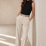 Milano Wide Leg Wool Trousers — White, banana_republic product shot