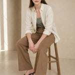 Milano Wide Leg Wool Trousers — Camel, banana_republic product shot