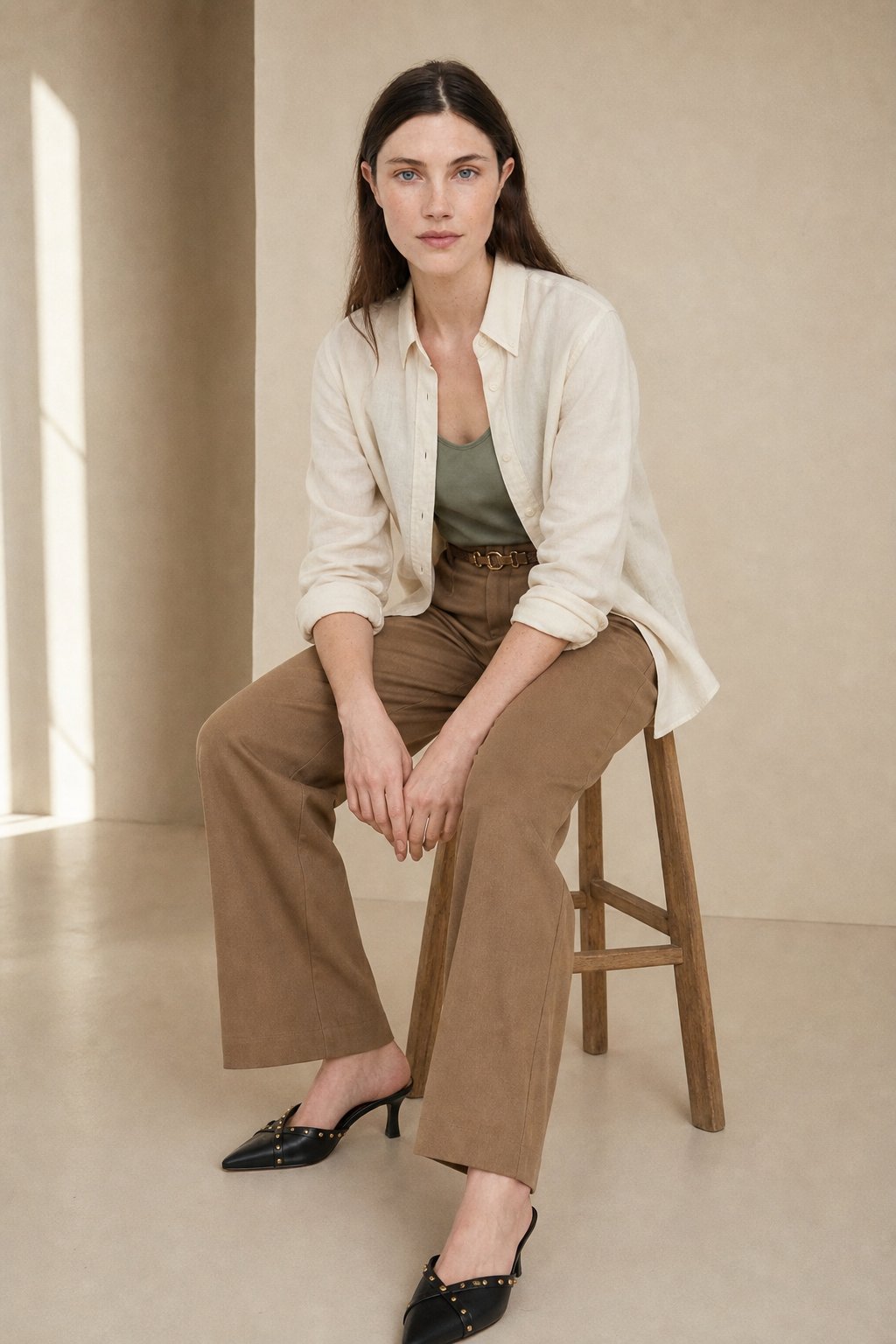 Milano Wide Leg Wool Trousers — Camel, banana_republic product shot