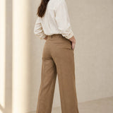 Milano Wide Leg Wool Trousers — Camel, banana_republic product shot