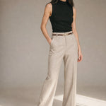 Milano Wide Leg Wool Trousers — Beige, banana_republic product shot