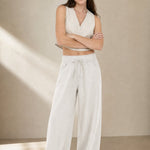 Monaco Drawstring Wide-Leg Jean — White, banana_republic product shot